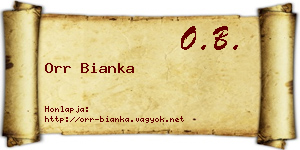 Orr Bianka névjegykártya